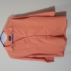 Gently Used Orange Long Sleeve Linen Button Up Top